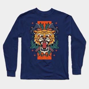 Tiger with axe In the Background Long Sleeve T-Shirt